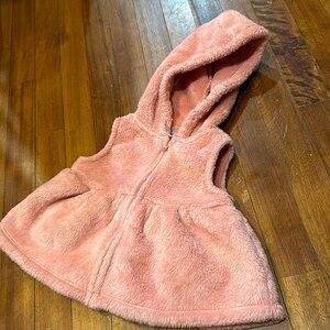 Carter’s 6 Months Infant Pink Soft Sherpa Fleece Zipper Hooded Baby Vest